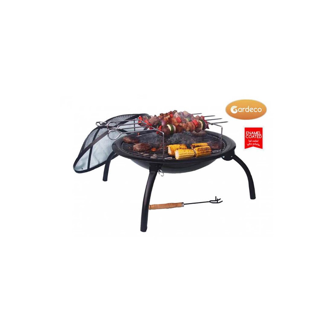 Portable Fire Bowl Firepit With Bbq Grill And Carry Bag 56 X 39cm