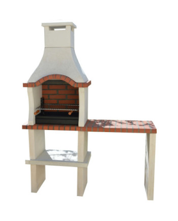 Masonry Barbecue with Side Table & Chimney | Charcoal BBQ